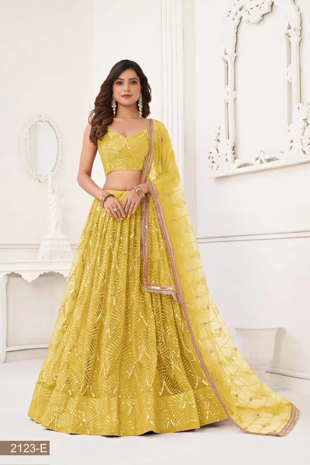 Narayani Fashion 2123-E-F-G-H-I Tone to Tone Cotton Thread Wholesale Lehenga Catalog — Wholesale, MPA wholesale from Surat - Gallery Image 6
